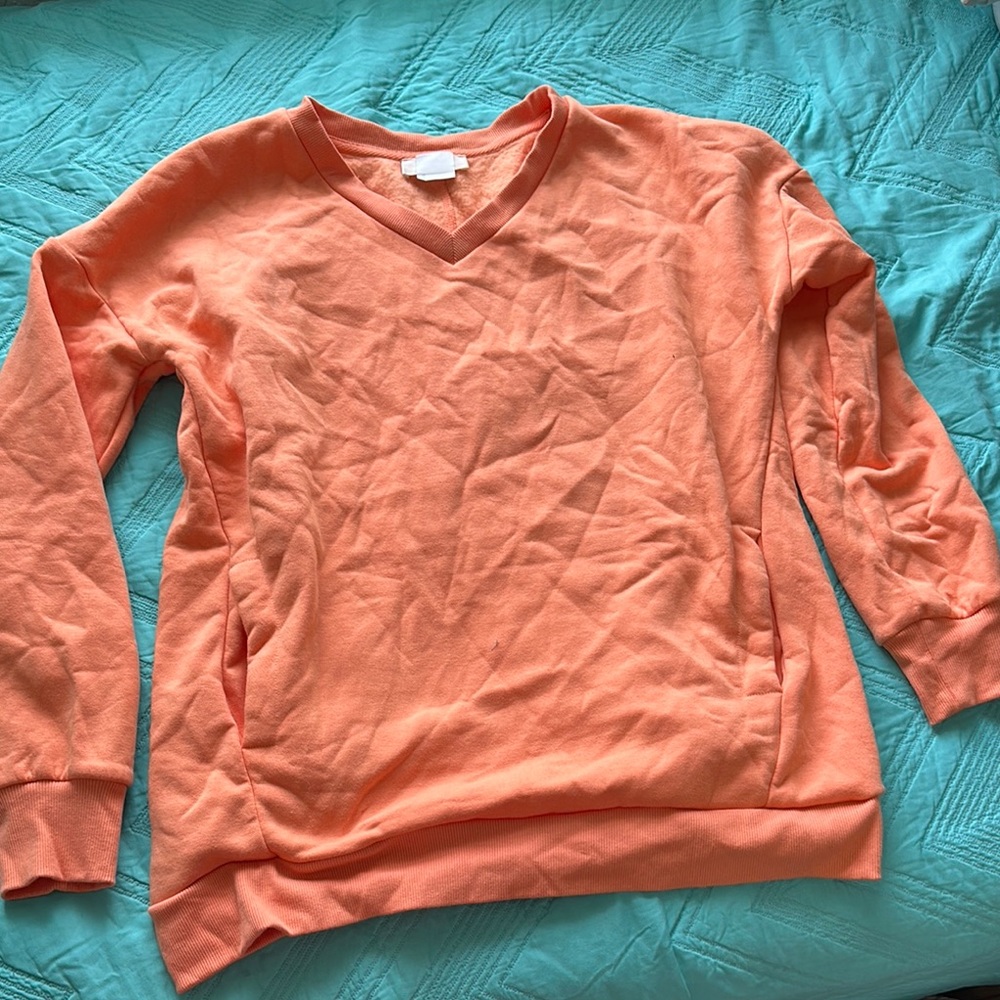 Vibrant Orange V-Neck Sweater